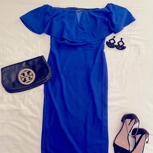 Royal blue off the shoulders Dress - Size S